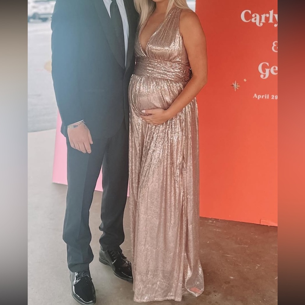 She + Sky Rose Gold Sequin Dress